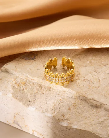 Bague Retro Minority en cuivre plaq - 2