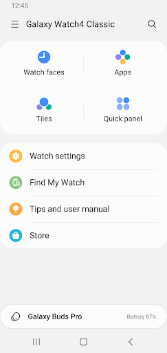 Screenshot Galaxy Wearable (Samsung Gear)