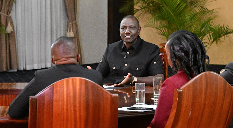 President William Ruto during the media round table at State House Nairobi, December 17, 2023.