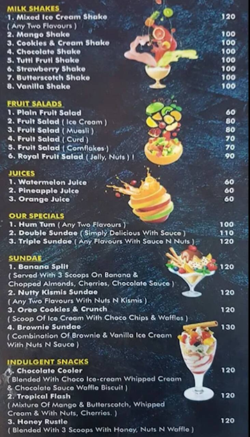 Amul Ice Cream menu 
