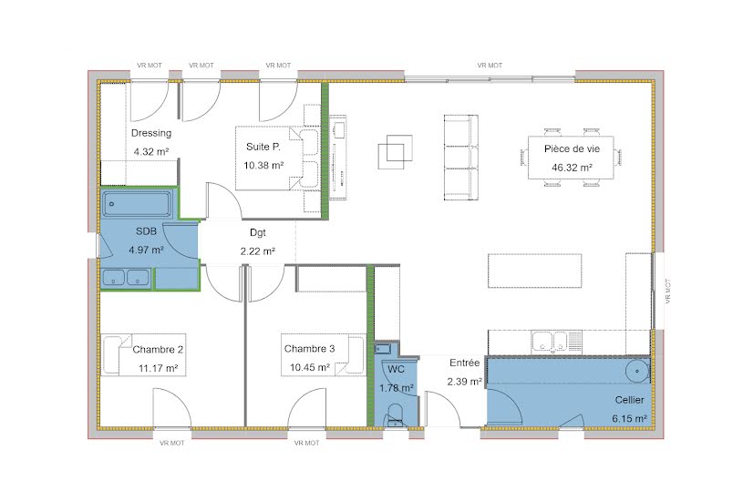  Vente Terrain + Maison - Terrain : 696m² - Maison : 100m² à Le Porge (33680) 