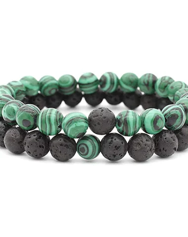 Heren kralenarmband 8MM Tijgeroog p - 0