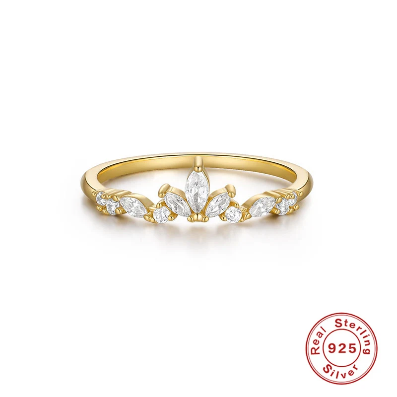 Driehoek Diamant Sterling Zilver Mini Schattig Boeket Ring – Een charmant sieraad, ideaal als cadeau of voor dagelijks gebruik, straalt elegantie uit.
