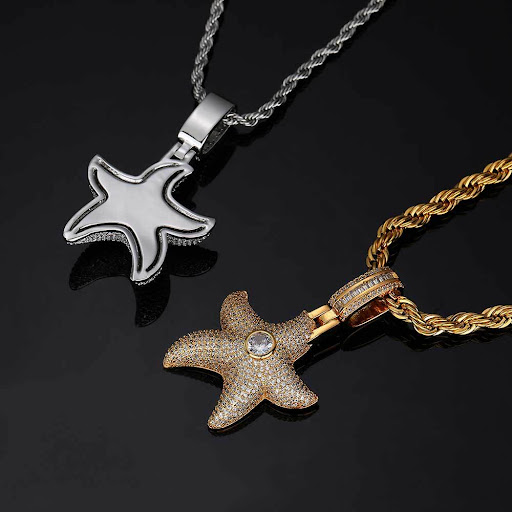 Title 7, Hip Hop Micro Inlaid Zircon Five-pointed Star P...
