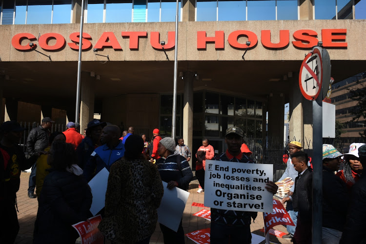 Cosatu members are shown in Braamfontein in Johannesburg, during a march. File photo: FREDDY MAVUNDA/BUSINESS DAY