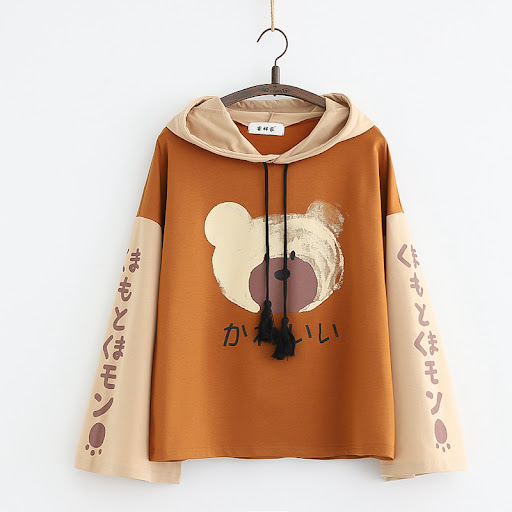 Title 5, Korean Sweatshirt Japanese Cute Bear Print Top ...