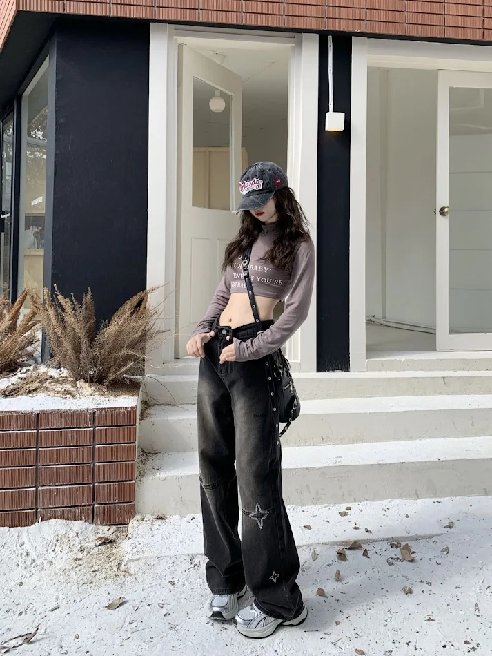 Jeans pour femmes Nouvelle mode Pantalon droit rétro Design. Confort et style vintage pour un look intemporel et élégant au quotidien.