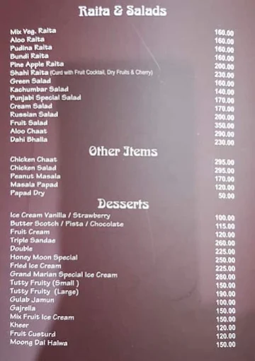 Indian Spice menu 