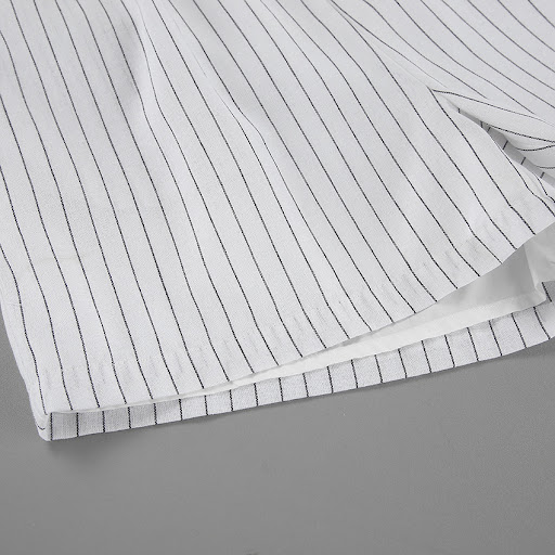 Title 15, White Striped Long-sleeved Shirt Two-piece Comf...