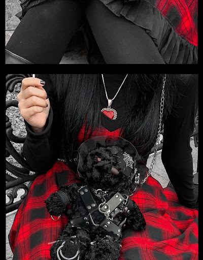Title 4, New Hell Goth Bear Lolita Crossbody Bag Carry y...