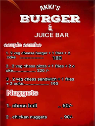 Akki's Burger And Juice Bar menu 1