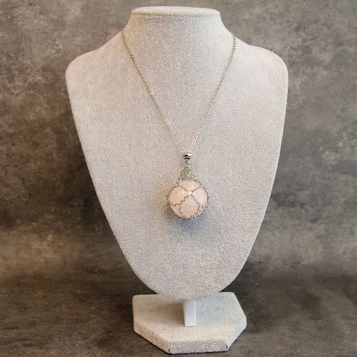 Title 9, Natural Crystal Stone Mesh Metal Necklace, enha...