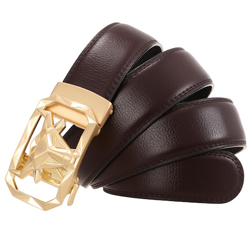 Title 3, Mens Leather Belt with Alloy Automatic Buckle,...