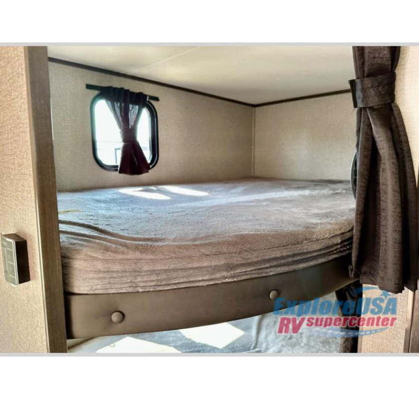 The double-sized bunks are large enough to sleep two adults each.