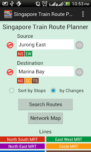 Singapore Train Route Planner