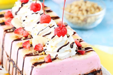 Banana Split Ice Cream Cake Loaf