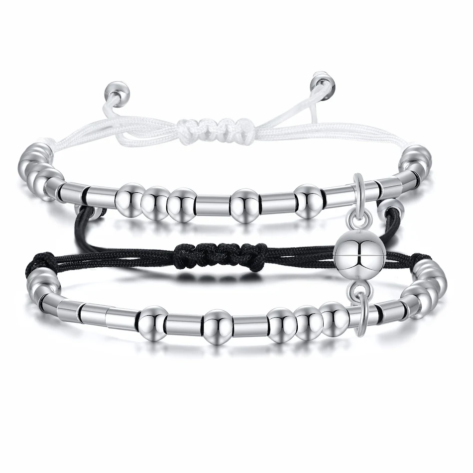 Roestvrijstalen Morsecode Gevlochten Armband voor Koppels. Stuur geheime berichten met stijl. Een uniek en betekenisvol cadeau.