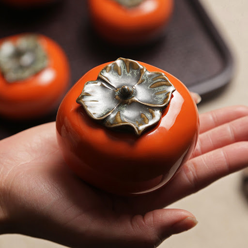 Title 1, Jingdezhen ceramic persimmon teapot, designed f...