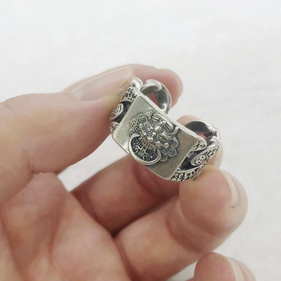 Anillo Retro Pixiu para Hombre Atrae Riqueza y Fortuna Diseño Exclusivo Feng Shui Amuleto Protección Prosperidad Joyería Masculina.