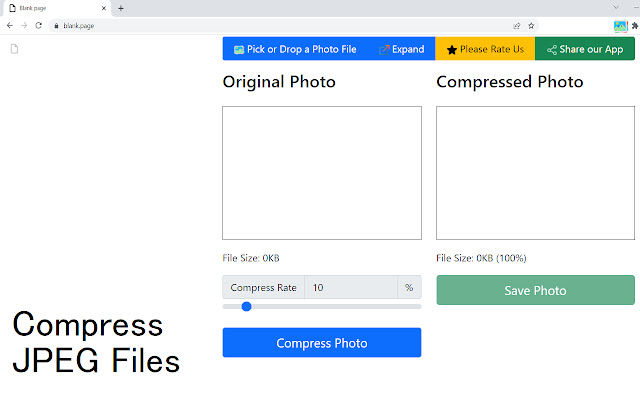 Compress JPEG chrome extension