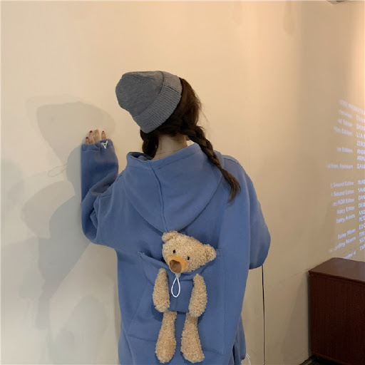 Title 5, Womens Autumn and Winter Back Bear 3D Plus Vel...