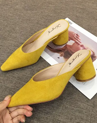 Zapatos de tacón grueso y medio arr - 1