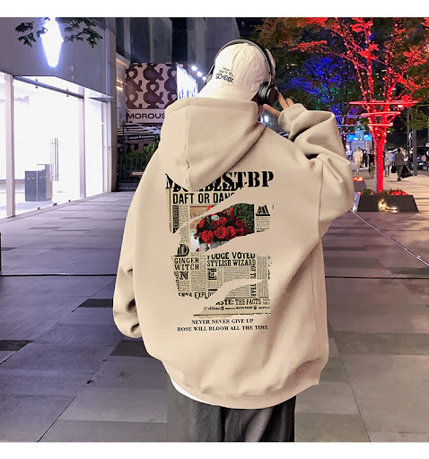 Title 34, Wine Red Hooded Sweater Mens Autumn and Winter...