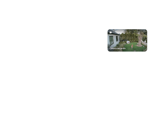 Imagen del feed de una cámara de Google Home en la esquina de una pantalla de televisión