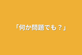 「何か問題でも？」