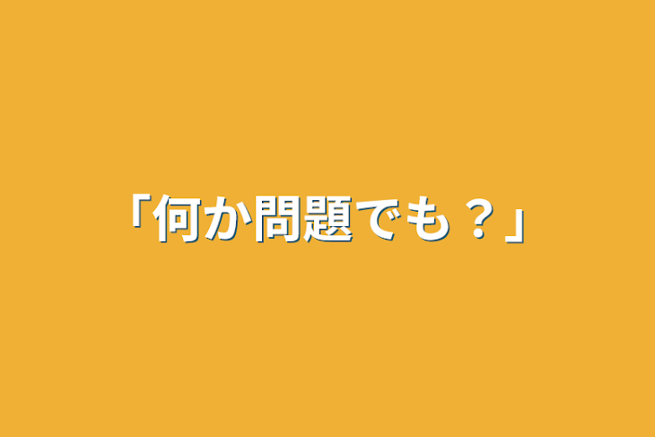 「「何か問題でも？」」のメインビジュアル