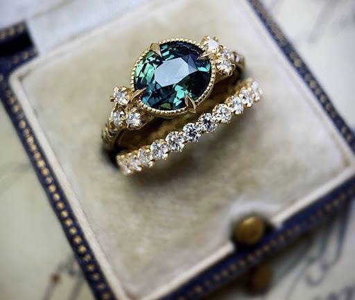 Title 9, European and American Inlaid Color Zircon Ring,...