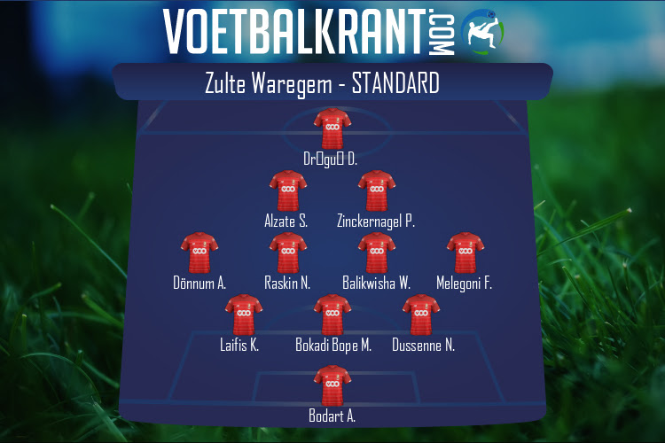 Opstelling Zulte Waregem | Zulte Waregem - Standard (29/10/2022)