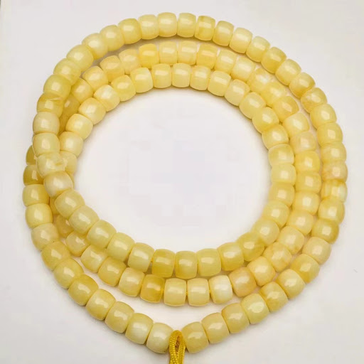 Title 2, Natural Beeswax Straight Cut Buddha Beads, Chic...