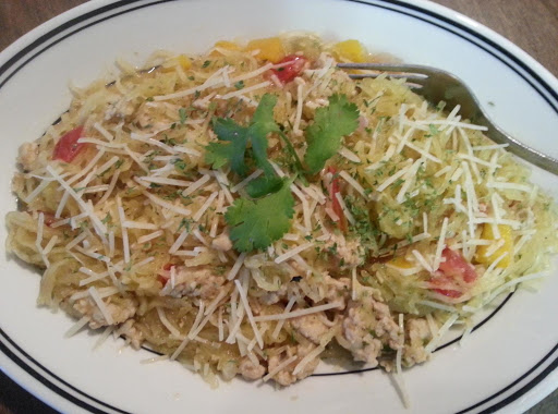 Spaghetti Squash with Ground Chicken