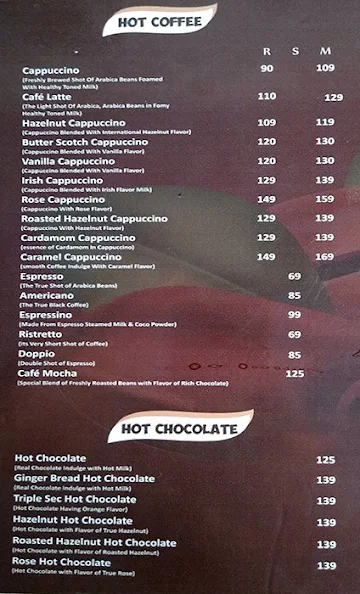 Tantrum Coffee Bar menu 