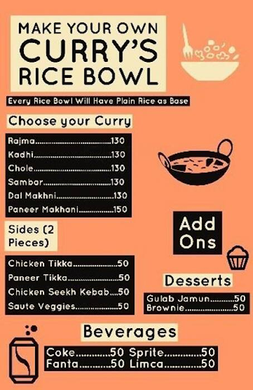 Curry's menu 