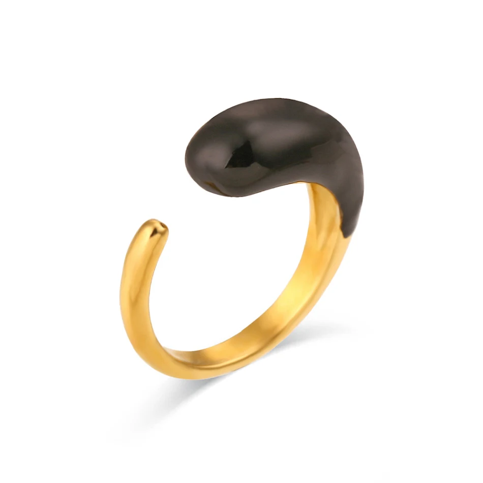Bague Brillante Motif Goutte d'Eau Design Spécial, un bijou élégant et original pour un style unique. Parfait pour toutes les occasions.