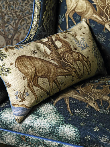 Created by Alison Gee, 'The Brook' is a print that was inspired by the spectacular tapestries in Morris & Co's archives.