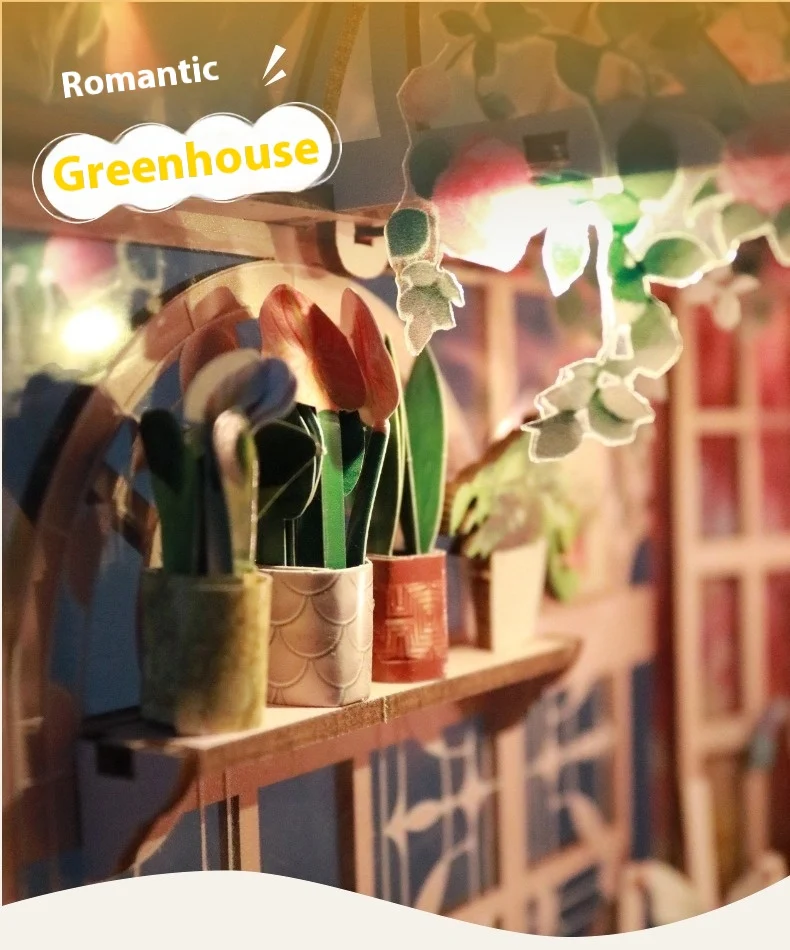 Title 8, Hand-assembled DIY Cottage Mini Greenhouse Book...