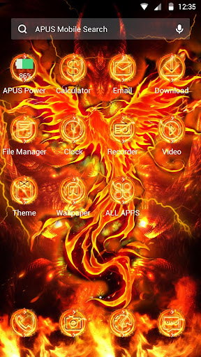 Flaming Phenix-APUS theme  HD wallpapers