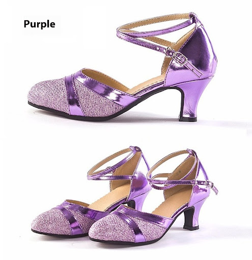 Title 25, Womens Toe-covered Mid Heel Soft Bottom Dancin...
