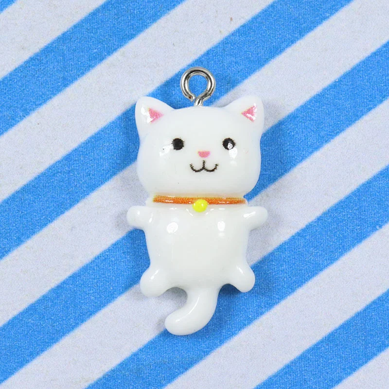 Title 7, Resin Cartoon Cute Flat Glossy Cat DIY Ornament...