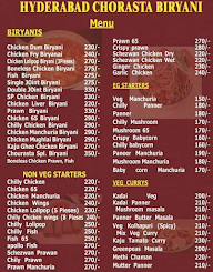 Hyderabad Chorasta Biryani menu 1