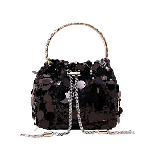 Title 2, High-grade Metal Tassel Sequins Dinner Bag. Ele...