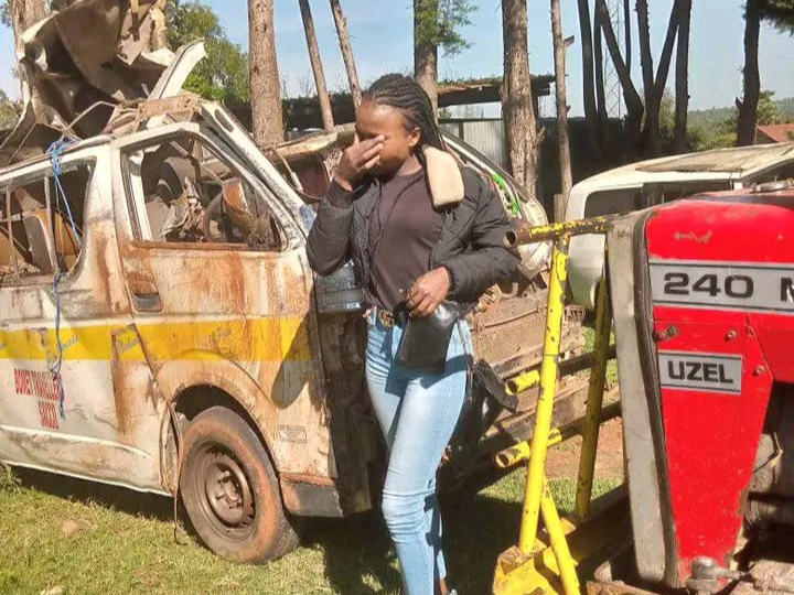 Carren Chepchumba mourning the death of her mother who passed on through a road accident in Bomet