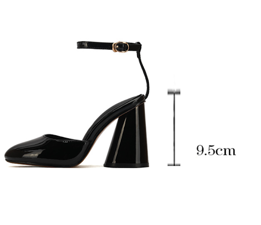 Title 2, European and American style thick heel patent l...
