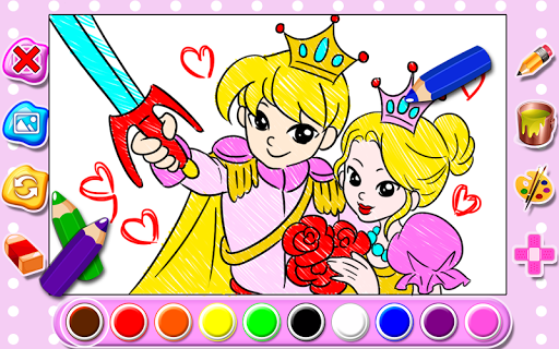 Kids Coloring Book Princess