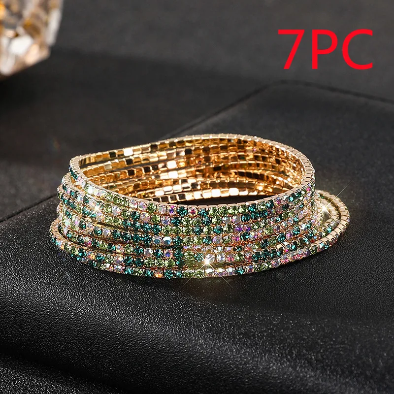 Elastyczna bransoletka z diamentami 2mm, pojedynczy rząd, kolorowa. Połączenie elegancji i wygody, idealna na co dzień i od święta.