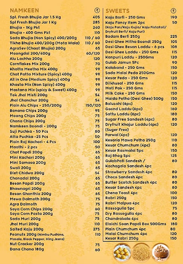 Shriniwas (Bhikaram Chandmal) menu 