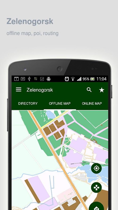 Android application Zelenogorsk Map offline screenshort
